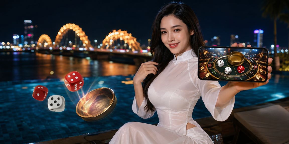 Cảnh chơi tài xỉu và xúc xắc tại Đà Nẵng trong không gian truyền thống áo dài Việt Nam