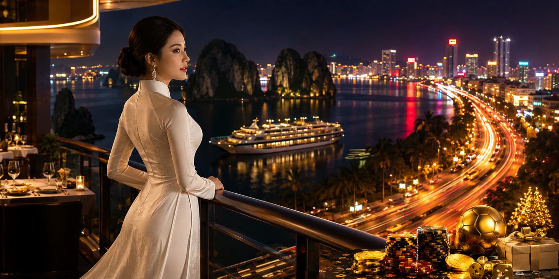Người phụ nữ mặc áo dài nhận thưởng VIP trên du thuyền Vịnh Hạ Long