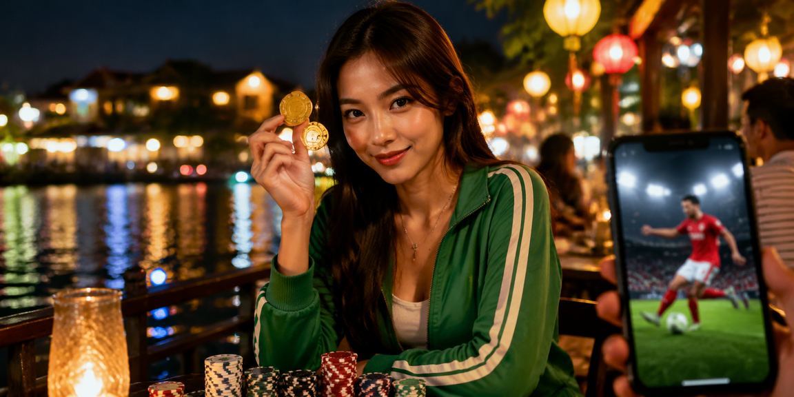 Người dùng Hội An xem tỷ lệ cá cược thể thao trong quán cà phê