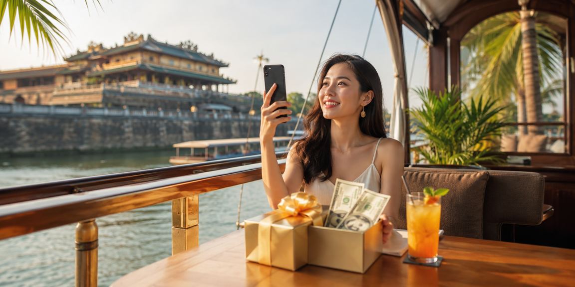 Người dùng Huế thưởng thức cà phê và trải nghiệm casino di động buổi tối